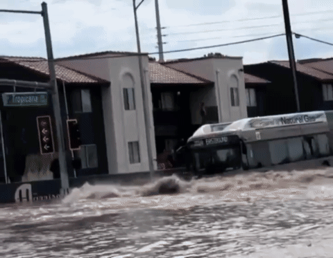 Flooded Street Outside New Holland Building