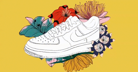 Floral Cartoon Shoes GIF