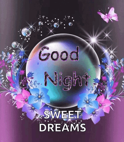 Floral Goodnight Sweet Dreams GIF