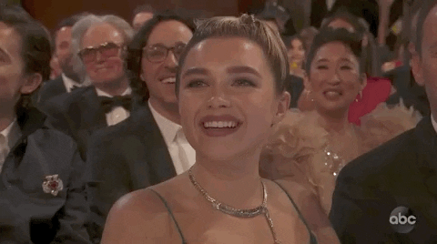 Florence Pugh Oscars Smiling GIF