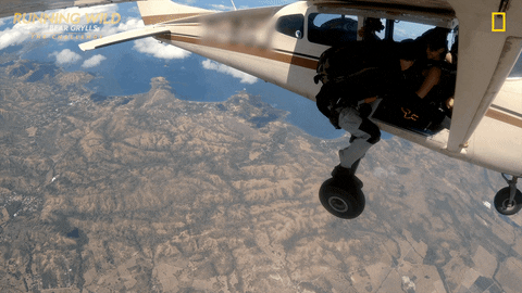 Florence Pugh Sky Diving Flying Nat Geo GIF