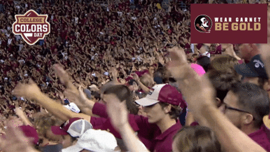 Florida State Fans Doing The Famous Hand Chopping GIF