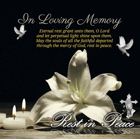 Flower And Candles In Loving Memory Rest In Peace GIF