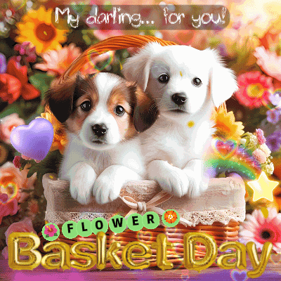 Flower Basket Day Flowers Gif GIF