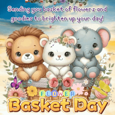 Flower Basket Day Flowers Gif GIF