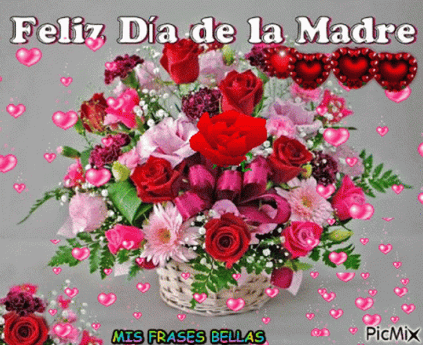 Flower Basket Feliz Dia De Las Madres Amiga GIF