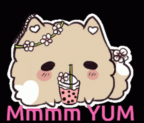 Flower Bubble Boba Tea GIF