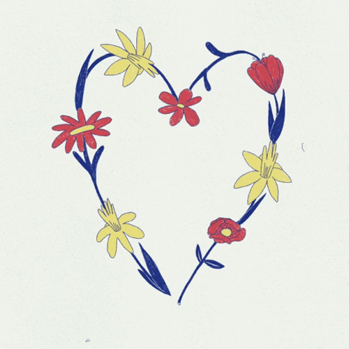 Flower Heart Wreath GIF