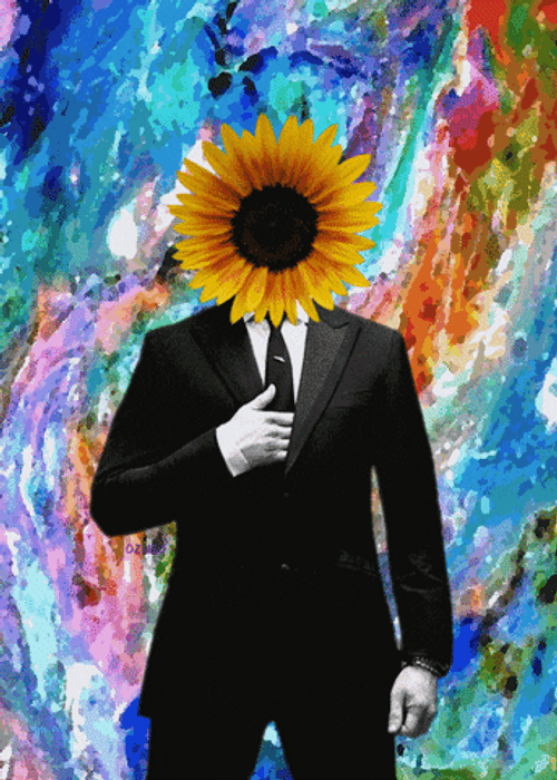 Flower Man In Suit GIF