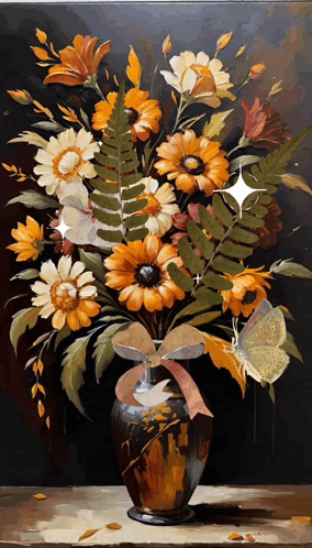 Flower Painting with Bow