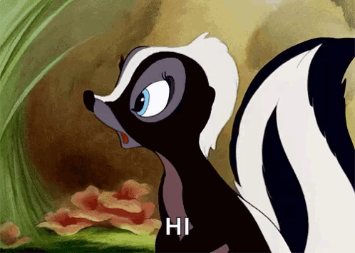 Flower Skunk Says Hi GIF