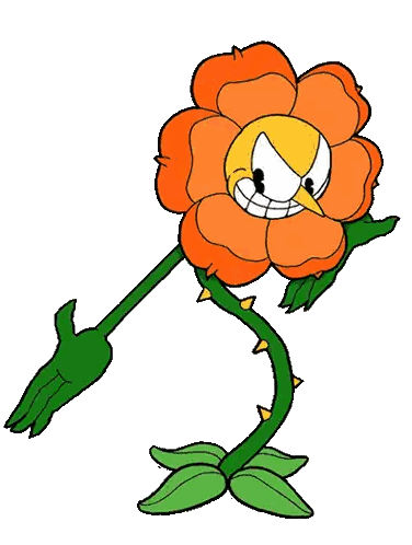 Flower with Bird on Head and Green Leaves