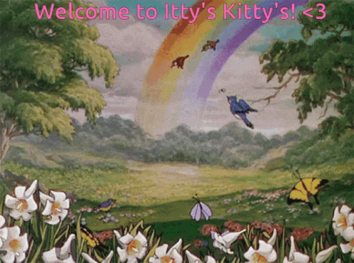 Flowers And Butterflies Welcome Sign GIF