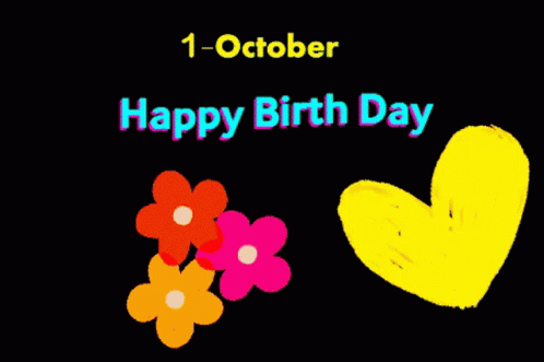 Flowers and Heart Happy Birthday