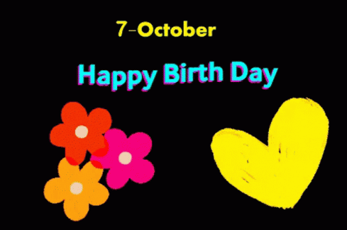 Flowers And Heart With Date 7 October GIF