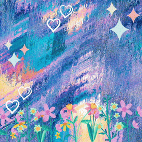 Flowers and Hearts Painting