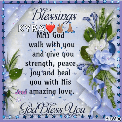 Flowers Blessings Kyra God Walk With You GIF