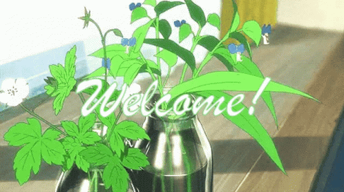 Flowers In Vase Saying Welcome GIF