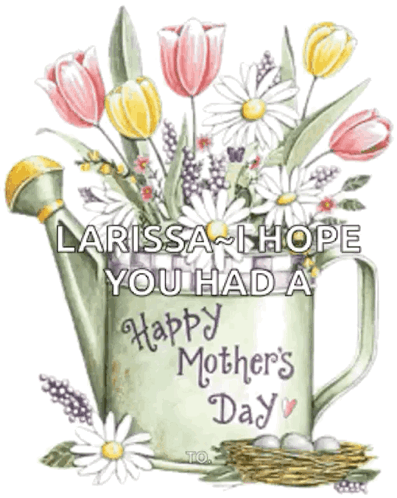 Flowers in Watering Can Happy Mothers Day