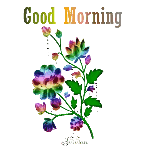 Flowers Painting with Good Morning