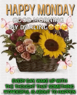 Flowery Basket Blessed Monday GIF
