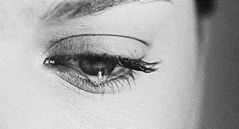 Flowing Tears Monochromatic Eyes GIF