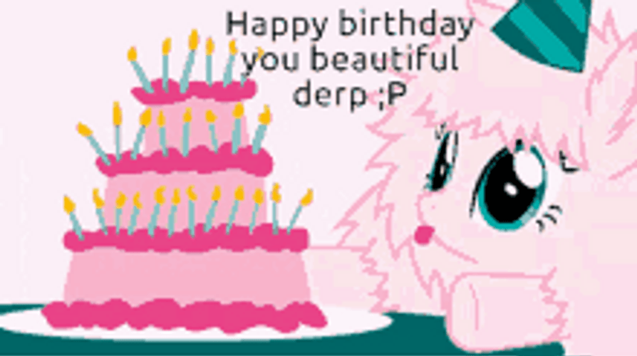 Fluff Puff And Her Cake Happy Birthday To You GIF