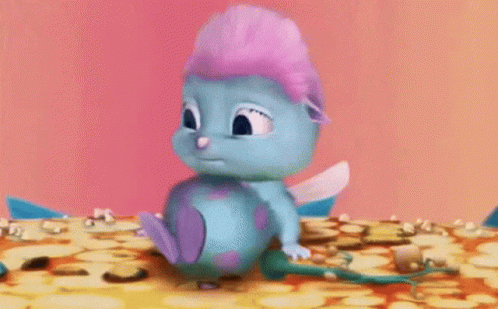 Fluffy Bibble Drowsy Looking Up GIF