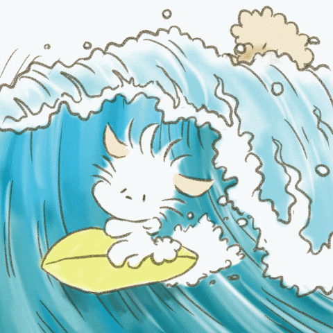 Fluffy Dog Drowns Surfing In Giant Wave GIF