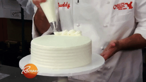 Fluffy Icing White Cake GIF