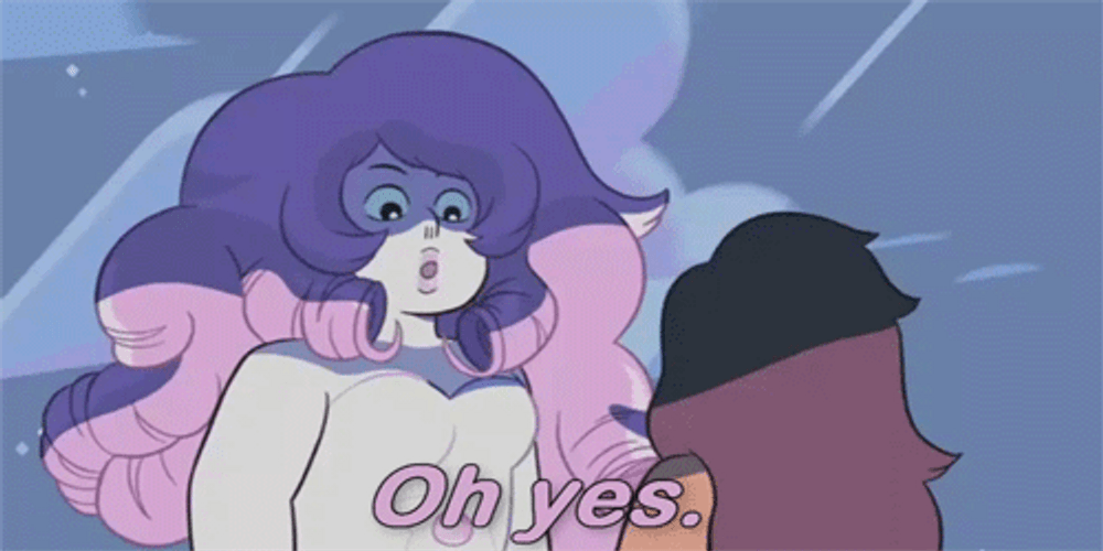 Fluffy Pink Hair Cartoon Oh Yes GIF