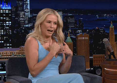 Flustered Chelsea Handler Fanning Herself GIF
