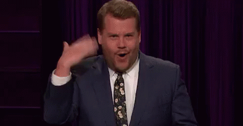 Flustered James Corden Fanning Himself GIF