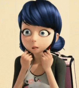 Flustered Marinette Looking Shocked GIF