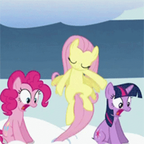 Fluttershy Cheerfully Jumping GIF