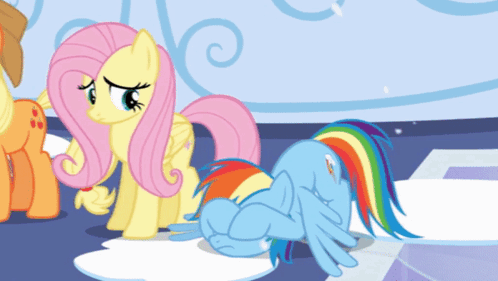Fluttershy Comforting Rainbow Dash GIF