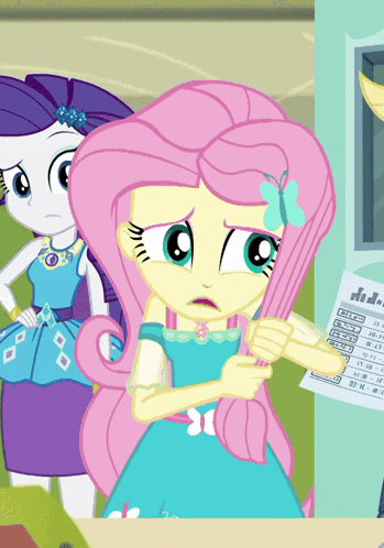 Fluttershy In A Blue Dress GIF