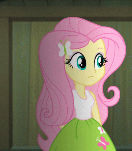 Fluttershy In A Green Skirt GIF