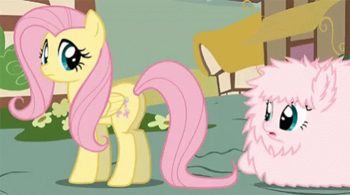 Fluttershy Pink Fluffy Unicorns Dancing On Rainbows GIF