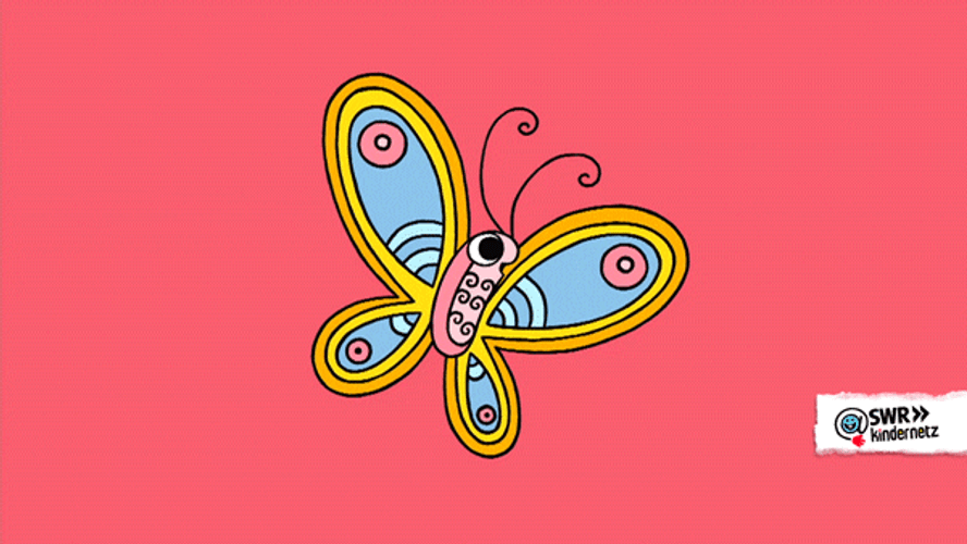 Flying Butterfly Animation Flower GIF