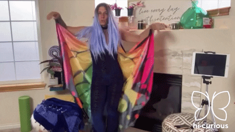 Flying Butterfly Dance Hi Curious GIF