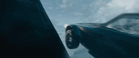 Flying Car Being Blown Off GIF