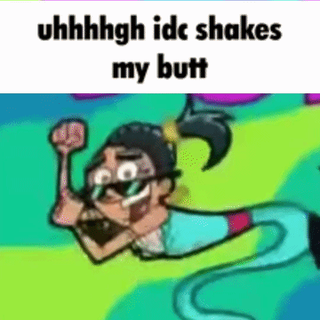 Flying Cartoon Saying Uhhhgh Idc Shakes Butt