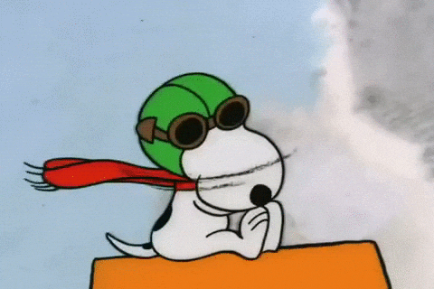 Flying Clouds Peanuts Snoopy Thanksgiving GIF