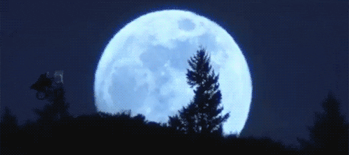 Flying Cycle On Moon Night GIF