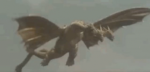 Flying King Ghidorah GIF