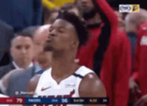 Flying Kiss Jimmy Butler Miami Heat GIF