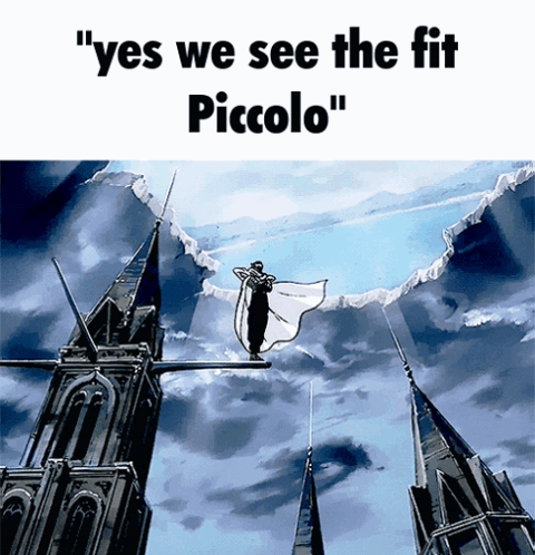 Flying Man with Yes We See The Fit Piccolo