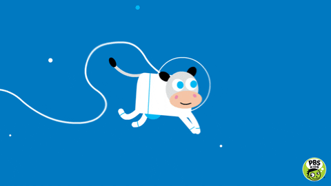 Flying Moo On The Space GIF