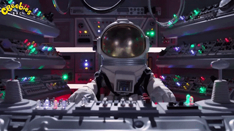 Flying Outer Space Flashing Lights GIF